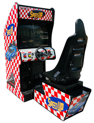 SPEED UP DRIVING GAME REFURBISHED- NEW MONITOR-HEAVY DUTY, COIN OPERATED, COMMERCIAL GRADE WITH FREE PLAY OPTION