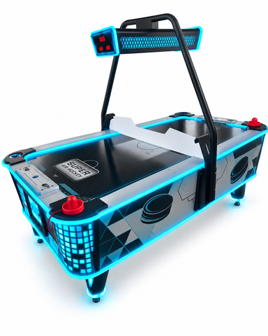 Commercial Coin Operated Super Air Hockey Table with LED Lighting, Electronic Scoring & Ticket Redemption