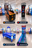 Basketball, Boxing, Air Hockey. Skeeball Machines starting at $4,480.00