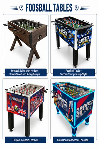 Foosball Tables – Home, Commercial, Coin-Operated & Free-Play Models | $690.00 – $2,880.00