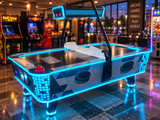 Commercial Coin Operated Super Air Hockey Table with LED Lighting, Electronic Scoring & Ticket Redemption