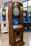 Take Aim Walnut Electronic Dart Machine – Commercial Coin-Operated with Free Play & Online Play Options