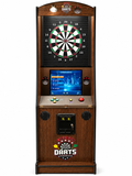 Take Aim Walnut Electronic Dart Machine – Commercial Coin-Operated with Free Play & Online Play Options