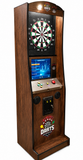 Take Aim Walnut Electronic Dart Machine – Commercial Coin-Operated with Free Play & Online Play Options