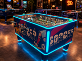 Coin Operated Soccer Foosball Table with LED Lighting & Electronic Scoring