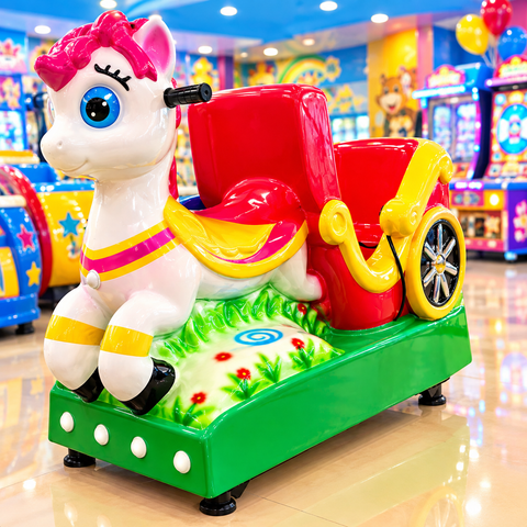 Coin-Operated Pony Carriage Kiddie Ride – Commercial Indoor Amusement Ride