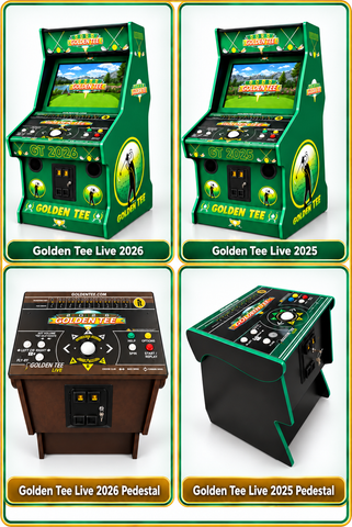 Golden Tee Live Arcade Games – 2025 & 2026 Cabinets & Pedestals – Starting at $1,980