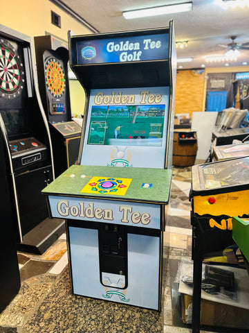 GOLDEN TEE 2000 WITH LOTS OF NEW PARTS-EXTRA SHARP-HEAVY DUTY, COIN OPERATED, COMMERCIAL GRADE WITH FREE PLAY OPTION