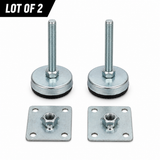 3/8" Thread Arcade Cabinet Leg Leveler with Mounting Plate – Steel Plated