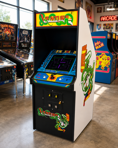 Venture Arcade Machine – Heavy Duty Commercial Coin-Operated Upright Game with Free Play Option with Lots of New Parts and LCD Monitor