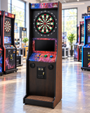 Take Aim Walnut Electronic Dart Machine – Commercial Coin-Operated with Free Play & Online Play Options