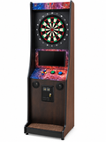 Take Aim Walnut Electronic Dart Machine – Commercial Coin-Operated with Free Play & Online Play Options