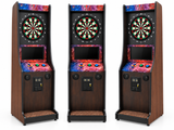 Take Aim Walnut Electronic Dart Machine – Commercial Coin-Operated with Free Play & Online Play Options