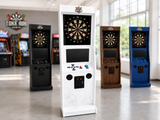 Take Aim White Electronic Dart Machine – Commercial Coin-Operated with Free Play & Online Play Options