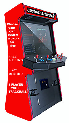 Arcade Classic 4 Multi Game, With Trackball - WITH ALL NEW PARTS- HEAVY DUTY, COIN OPERATED, COMMERCIAL GRADE WITH FREE PLAY OPTION-FREE SHIPPING