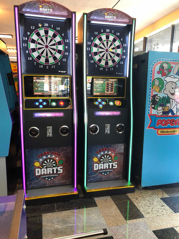 Dart Machine-Take Aim Dart Deluxe Version with LED Lights On The Sides- Coin Operated, Brand New, Sharp