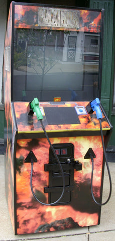 MAXIMUM FORCE GUN GAME ARCADE- EXTRA SHARPS WITH LOTS OF NEW PARTS-HEAVY DUTY, COIN OPERATED, COMMERCIAL GRADE WITH FREE PLAY OPTION